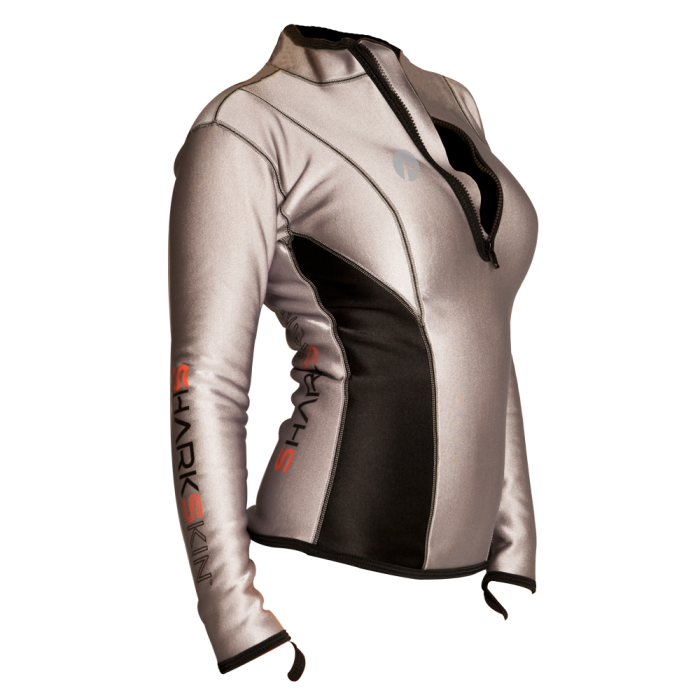 Sharkskin Climate Control Long Sleeve Top With Chest Zip - Ladies