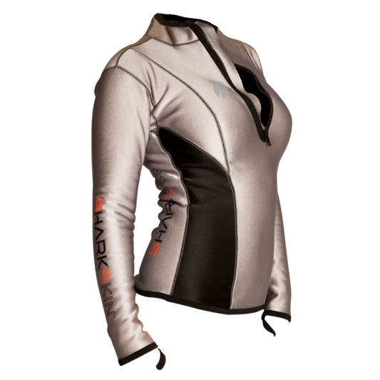 Sharkskin Climate Control Long Sleeve Top With Chest Zip - Ladies